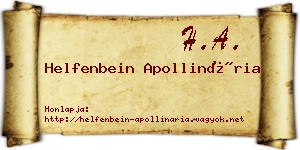 Helfenbein Apollinária névjegykártya
